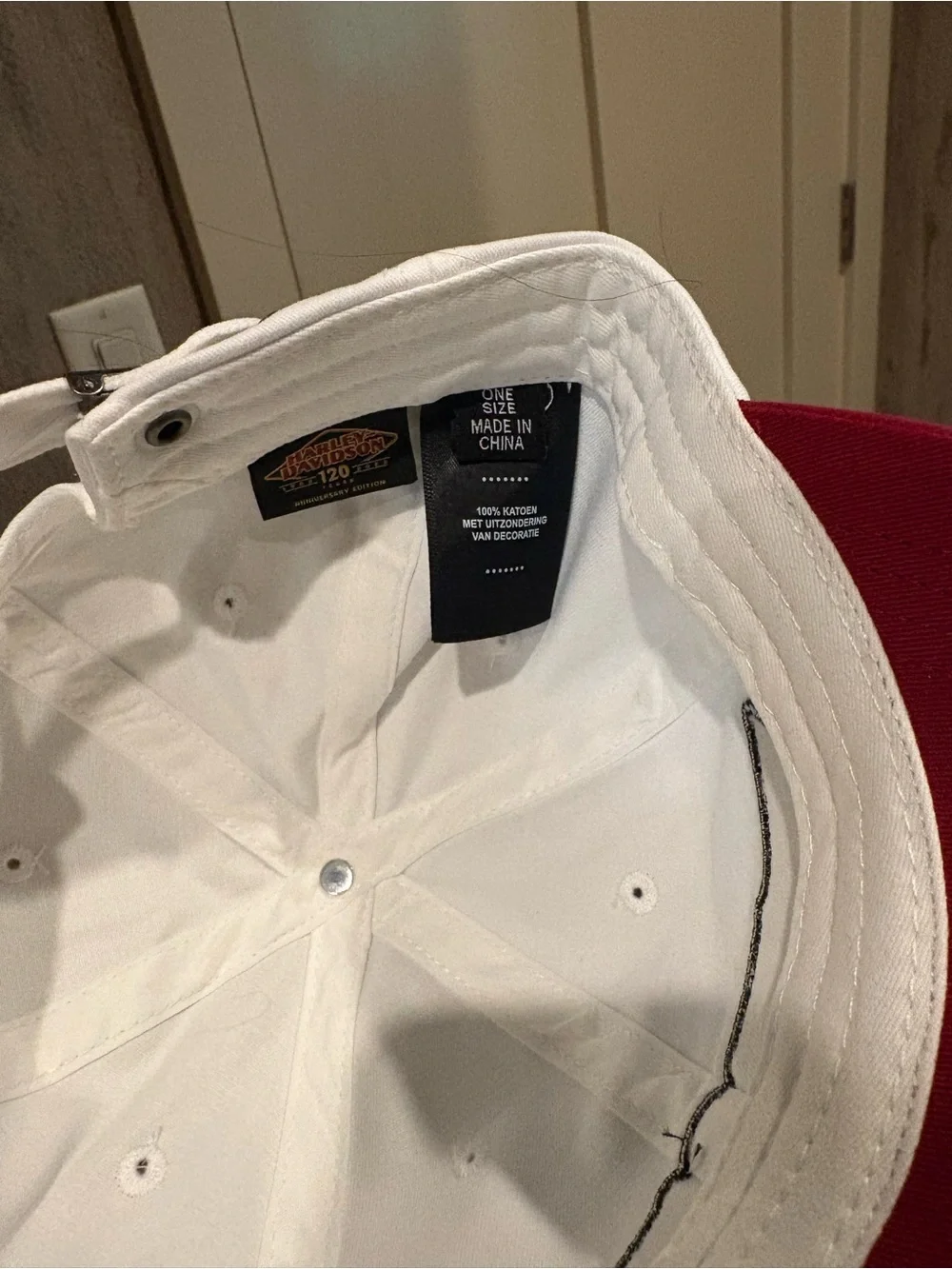 Harley-Davidson White & Red Wing Logo Cap